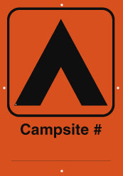 Campsite Sign, Number, Orange (A1935)