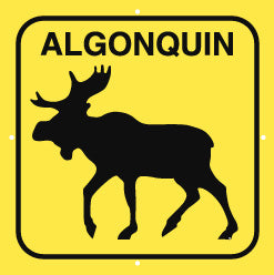 Moose Sign, Large, Algonquin, Yellow (A2002)