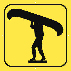 Portage Sign, Large, Plain, Yellow (A1930)